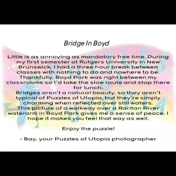 Puzzle with Bridge and Water Scene 1000 Pieces - Picture 5 of 5